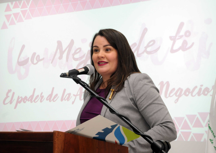 Lisa Marcano, directora de Comercio Interno del MICM, ofreció las palabras de bienvenida.