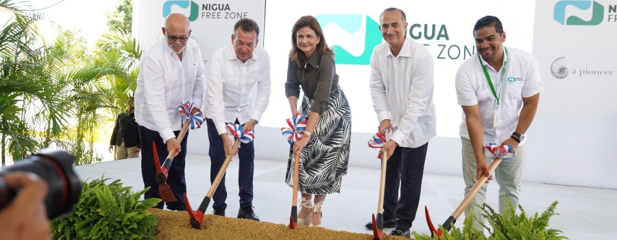 Con inversión US$61 MM, vicepresidenta Raquel Peña y ministro Bisonó inician expansión zona franca de Nigua
