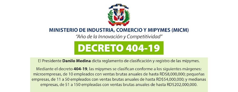 Presidente Medina dicta reglamento de clasificación y registro de las mipymes